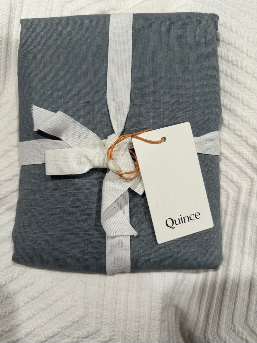 Quince Linen European Sham Set in Dusty Blue